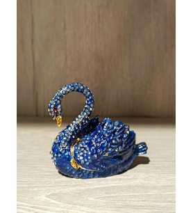 Swarovski Taşlı Kuğu Mücevherlik / Dekoratif Biblo (Beyaz)
