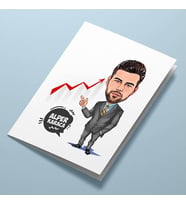 Kişiye Özel İktisatçı Erkek Karikatürlü Tebrik Kartı