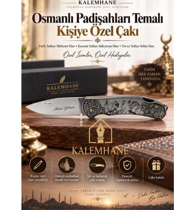Kalemhane Kişiye Özel Osmanlı Padişahları Temalı Çakı Lüks Kutulu