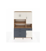Hyperion Dolap 9 Raflı 4 Çekmeceli 4 Kapaklı 132x44x195 Çam-Aytaşı/Antrasit