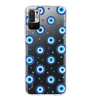 PrintiFy Xiaomi Redmi 10 5G ile Uyumlu 1mm Slim Fit Nazar Boncuğu 1 Baskılı Şeffaf  Kılıf