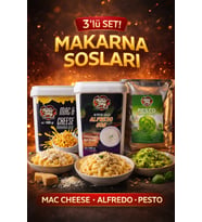 3’lü Gurme Makarna Sosu Seti - Mac Cheese + Alfredo + Pesto (3 x 1000g)