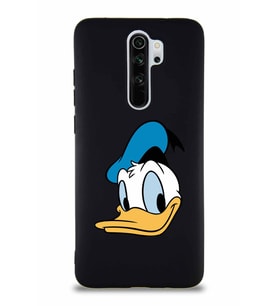 Xiaomi Redmi Note 8 Pro Soft Premier Kapak Donald Duck-B Tasarımlı Silikon Kılıf - Siyah (Şeffaf)