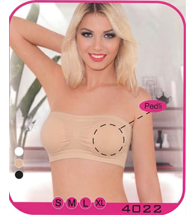 Ten Kadın Pedli Straplez Büstiyer Askısız Kısa Üst S-XL 4022