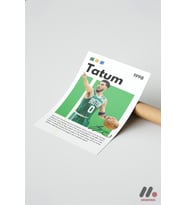 Tatum Basketbol Posteri, Çerçevesiz Yüksek Kalite Duvar Afişi - Spor Severlere Hediye