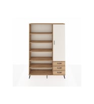 Arges Dolap 9 Raflı 3 Çekmeceli Tek Kapaklı  132x30x195 Çam-Aytaşı/Çam