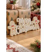 Zencefilli Kurabiye Adam Mutlu Noel Tabelası Sevimli Dekoratif Biblo