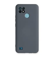 Realme C21 Kılıf Nano Içi Kadife Silikon - Gri