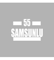 55 Samsunlu Araba Sticker siyah 16x9 CM (Beyaz)