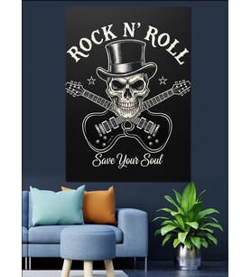 Rock N Roll Ruhunu Kurtar Dekoratif Kanvas - Mdf Ahşap Tablo