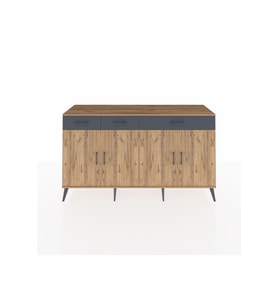 Kronos Konsol 4 Raflı 3 Çekmeceli 4 Kapaklı 176x59x99 Çam-Çam/Antrasit