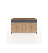 Kronos Konsol 4 Raflı 3 Çekmeceli 4 Kapaklı 176x59x99 Çam-Çam/Antrasit
