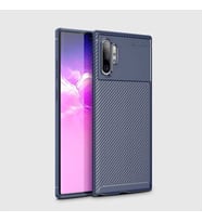 Samsung Galaxy Note 10 Plus Kılıf Esnek Soft Karbon Tasarım Legion Serisi (Lacivert)