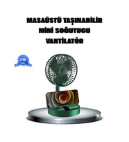 Mey İthalat® Katlanabilir Şarjlı Mini Fan 3 Kademeli Hız Ayarlı Taşınabilir