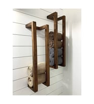 Masif Ham Ahşap Havluluk Banyo Rafı 60x20cm