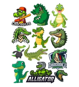 Timsah Sticker Set-5 12 Parça Telefon, Tablet, Defter, Laptop Sticker