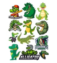 Timsah Sticker Set-5 12 Parça Telefon, Tablet, Defter, Laptop Sticker