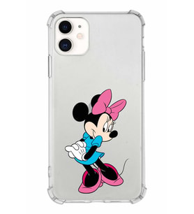 Apple iPhone 11 Uyumlu Köşe Korumalı Antişok  Kapak Minnie Mouse Tasarımlı Şeffaf  Kılıf