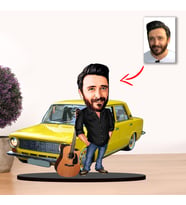 Kisiye Özel Karikatür Erkek Fiat Serçe Araç ile Biblo MODEL1