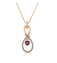 Gümüş Rose Sonsuz Kalp Kolye SL3562