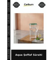 Özel Üretim Plastik Kapaklı Ergonomik Mutfak Buzdolabı Uyumlu Aqua Şeffaf Sürahi