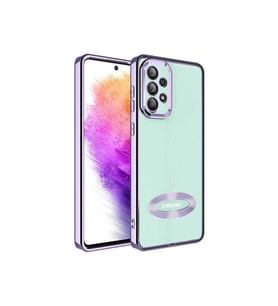 Samsung Galaxy A73 Uyumlu Kılıf Kamera Korumalı Logo Gösteren Zore Omega Kapak (Lila)