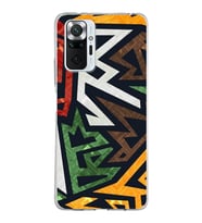 Xiaomi Redmi Note 10 Pro Uyumlu Kapak Soyut Grafiti Tasarımlı Şeffaf Silikon Kılıf
