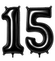 15 Rakam Folyo Balon Siyah Rengi (76 cm)