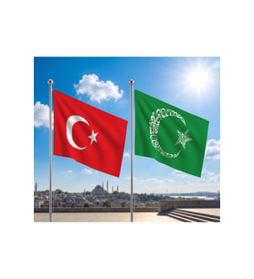 TRY Bayrağı ve Alpaka Kumaş Türk Bayrağı 2'li Set 100x150cm