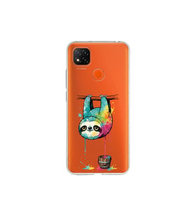 Redmi 10A ile Uyumlu Splash Tembel Hayvan Tasarımlı Şeffaf Silikon Kılıf