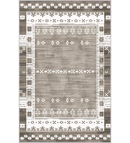 Eliana Home Baskılı, Yıkanabilir Kaymaz Taban Salon Halısı LNA1600 100x150 cm (Kahverengi)