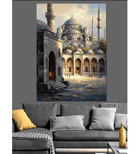 Sultanahmet Camii İstanbul Manzarası Dekoratif Kanvas - Mdf Ahşap Tablo