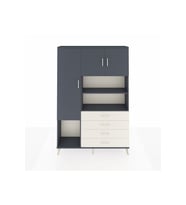 Arges Dolap 7 Raflı 4 Çekmeceli 3 Kapaklı 132x30x195 Antrasit-Antrasit/Aytaşı