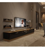 Decoraktiv Trendstyle 270R Mdf Tv Ünitesi Tv Sehpası - Pera Siyah (Pera - Siyah)