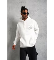 Erkek 98 Baskılı Kapşonlu Sweat - Beyaz