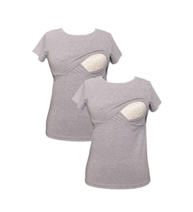 LuvmaBelly MYRA2503_2503 Emzirme tshirt seti (Gri)