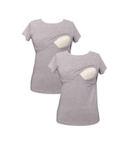LuvmaBelly MYRA2503_2503 Emzirme tshirt seti (Gri)