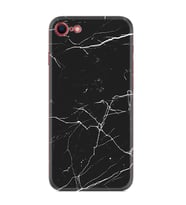Apple iPhone 5 6 7 8 Plus Se XR Kılıf Desemli Silikon Siyah Mermer 1299