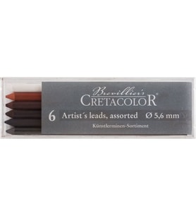 Cretacolor Artists' Leads Karışık Set 5,6 mm Portmin Kalem Ucu 6'lı Kutu (264 00) 