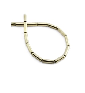 Hematit Doğal Taş Parlak Antik Sarı Silindir Kesim 4x13mm Dizi