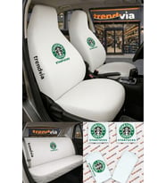 Starfucks Logolu Oto Koltuk Kılıfı Ön Arka Set – Penye Likralı Universal Koltuk Koruyucu Servis Kılıfı
