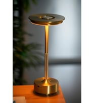 Modern LED Masa Lambası, Altın Dokunuş, 27cm, Şık ve Şık Tasarım (Krem)