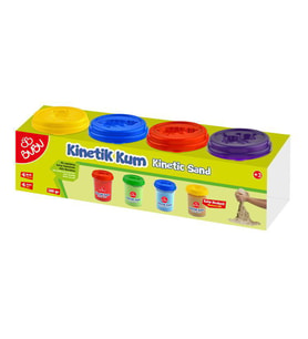 BuBu Kinetik Kum 4 Renk x 200 gr. Bardak 