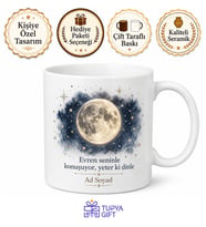 Astroloji Dolunay Yıldız Temalı Kupa Bardak Burç Hediye Porselen Mug