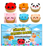 Squishy Dumpling Sürpriz Paket Renkli Hayvanlı Çin Mantısı Sukuşi Özel Kutulu Büyük Boy 10x10 cm