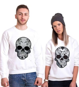 Tshirthane Skull Sevgili Kombinleri Sweatshirt Kombini (Tek Ürün Fiyatıdır.)