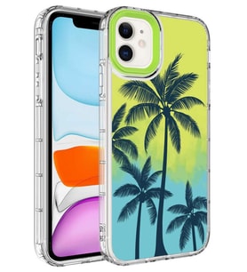 Apple iPhone 11 Kılıf Kamera Çıkıntılı Renkli Desenli Silikon NO8