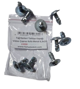 Yağ Karteri Tahliye Kapağı Vidası Çapraz Kafa Metal 6,3x19 (10 ADET) 15000