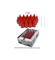 Bijon Kapağı Sivri 17 Mm Kırmızı 20 Li Set