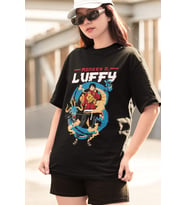 One Piece Luffy Kaido Siyah Tişört